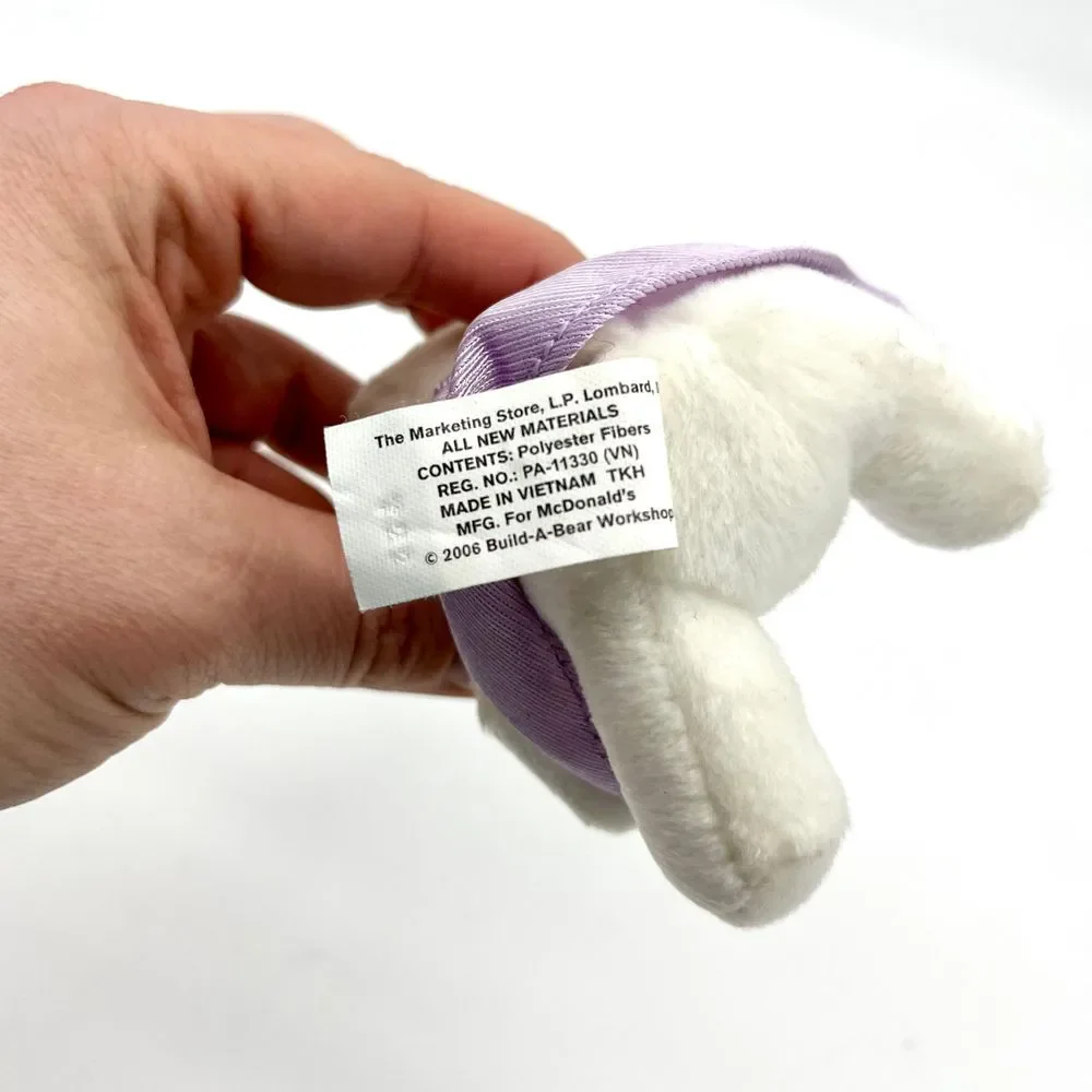Build-A-Bear Workshop White‎ Teddy Bear Purple Dress Plush Stuffed Animal Toy